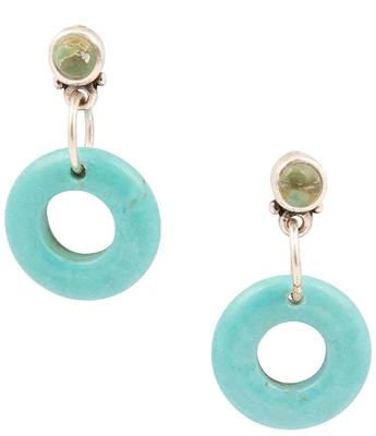 Barse Sterling Silver and Genuine Stone Orbital Earrings