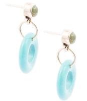 Barse Sterling Silver and Genuine Stone Orbital Earrings