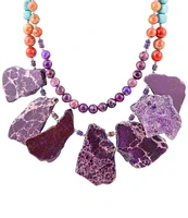 Barse Sterling Silver and Genuine Stone Statement Necklace