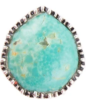 Barse Sterling Silver and Genuine Stone Turquoise Round Statement Ring