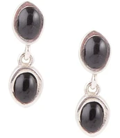 Barse Sterling Silver and Onyx Drop Earrings