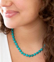 Barse Turquoise Genuine Stone Collar Necklace