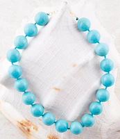Barse Turquoise Magnesite Round Bead Collar Necklace
