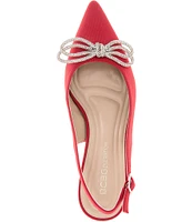 BCBGeneration Donna Neoprene Rhinestone Bow Sling Pumps