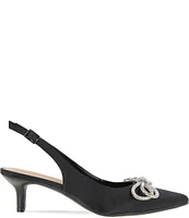 BCBGeneration Donna Satin Rhinestone Bow Sling Pumps