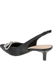 BCBGeneration Donna Satin Rhinestone Bow Sling Pumps