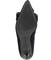 BCBGeneration Dovi Boucle Beaded Bow Kitten Heel Pumps