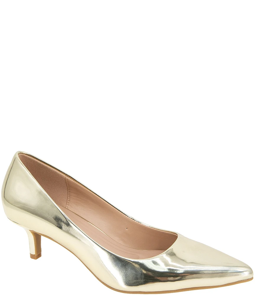 BCBGeneration Dovi Metallic Patent Kitten Heel Pumps