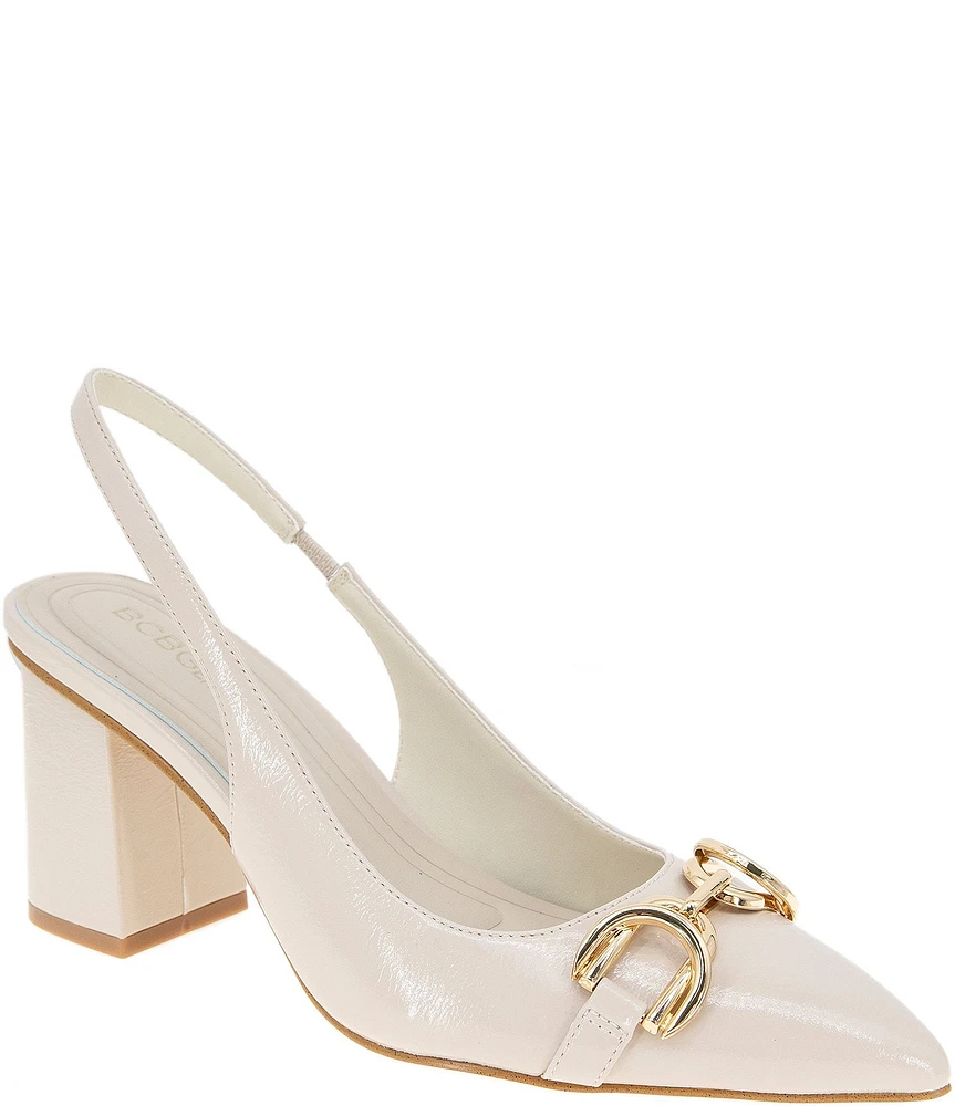 BCBGeneration Gardin Patent Bit Buckle Slingback Pumps