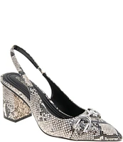 BCBGeneration Gardin Snake Print Bit Buckle Slingback Pumps