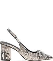 BCBGeneration Gardin Snake Print Bit Buckle Slingback Pumps