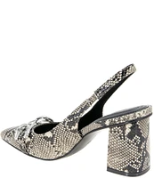 BCBGeneration Gardin Snake Print Bit Buckle Slingback Pumps