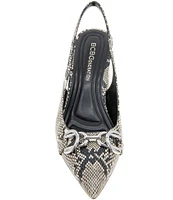 BCBGeneration Gardin Snake Print Bit Buckle Slingback Pumps