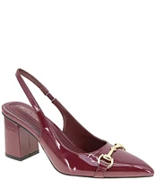 BCBGeneration Glastin Patent Bit Buckle Slingback Pumps