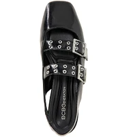 BCBGeneration Hendo Moto Buckled Ballet Slingback Flats