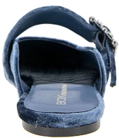 BCBGeneration Hope Velvet Rhinestone Buckle Ballet Mules