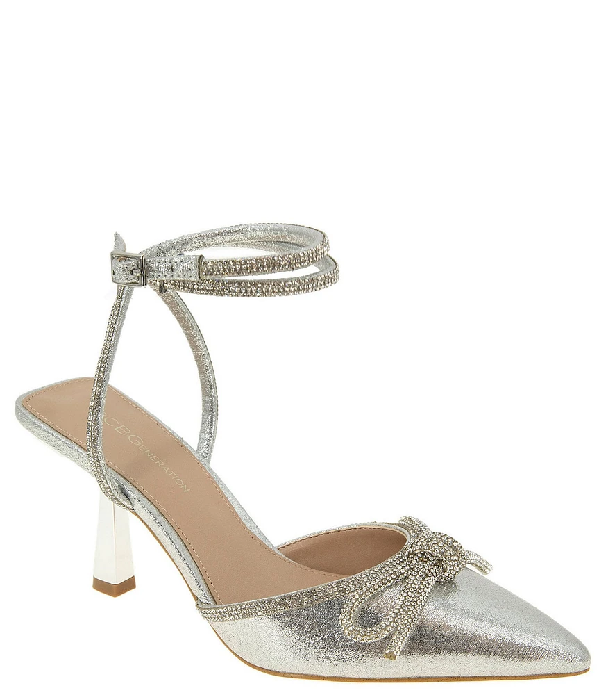 BCBGeneration Ildy Metallic Rhinestone Embellished Bow Pumps