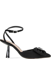 BCBGeneration Ipany Neoprene Bow Ankle Strap Pumps