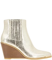 BCBGeneration Jacksin Metallic Wedge Cheslea Booties