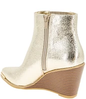 BCBGeneration Jacksin Metallic Wedge Cheslea Booties