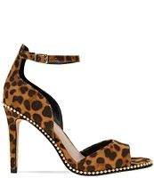 BCBGeneration Jessika Cheetah Print Ball Chain Welt Dress Sandals