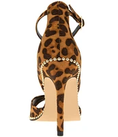 BCBGeneration Jessika Cheetah Print Ball Chain Welt Dress Sandals