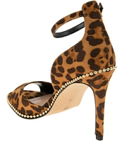 BCBGeneration Jessika Cheetah Print Ball Chain Welt Dress Sandals