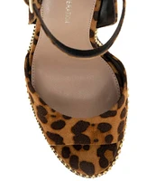 BCBGeneration Jessika Cheetah Print Ball Chain Welt Dress Sandals