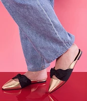 BCBGeneration Kandy Metallic Bow Wrap Flat Mules