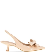 BCBGeneration Kasti Patent Slingback Kitten Heel Bow Pumps