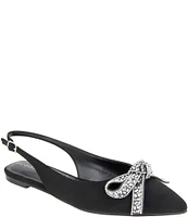 BCBGeneration Katly Neoprene Rhinestone Bow Slingback Flats