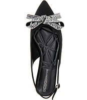 BCBGeneration Katly Neoprene Rhinestone Bow Slingback Flats