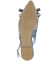 BCBGeneration Katly Suede Rhinestone Bow Slingback Flats