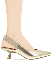 BCBGeneration Kayla Metallic Kitten Heel Slingback Pumps