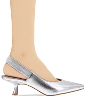 BCBGeneration Kayla Metallic Kitten Heel Slingback Pumps