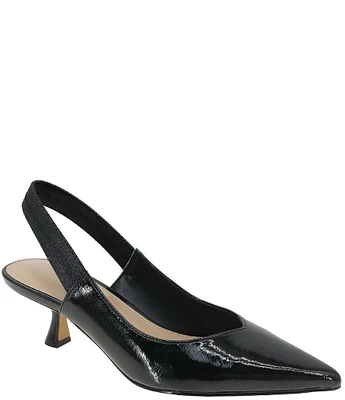 BCBGeneration Kayla Patent Leather Kitten Heel Slingback Pumps