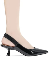 BCBGeneration Kayla Patent Leather Kitten Heel Slingback Pumps