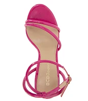 BCBGeneration Kendi Patent Platform Ankle Wrap Sandals