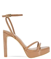 BCBGeneration Kendi Patent Platform Ankle Wrap Sandals