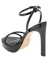 BCBGeneration Kendi Patent Platform Ankle Wrap Sandals