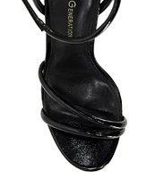 BCBGeneration Kendi Patent Platform Ankle Wrap Sandals