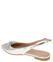 BCBGeneration Kristin Metallic Crystal Bow Sling Flats