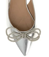 BCBGeneration Kristin Metallic Crystal Bow Sling Flats