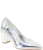 BCBGeneration Midana Metallic Patent Block Heel Pumps