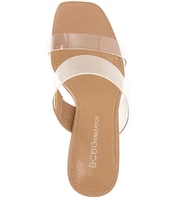 BCBGeneration Parisa Clear Block Heel Slides