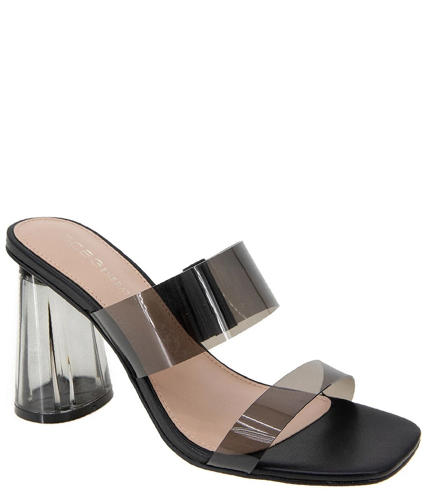 BCBGeneration Parisa Clear Block Heel Slides