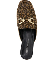 BCBGeneration Pendall Leopard Print Fabric Bit Buckle Mules