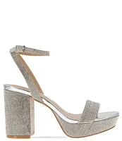 BCBGeneration Pristal Rhinestone Platform Block Heel Dress Sandals