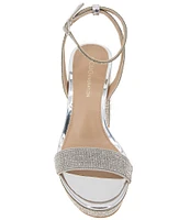 BCBGeneration Pristal Rhinestone Platform Block Heel Dress Sandals