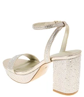 BCBGeneration Pristal Rhinestone Platform Block Heel Dress Sandals